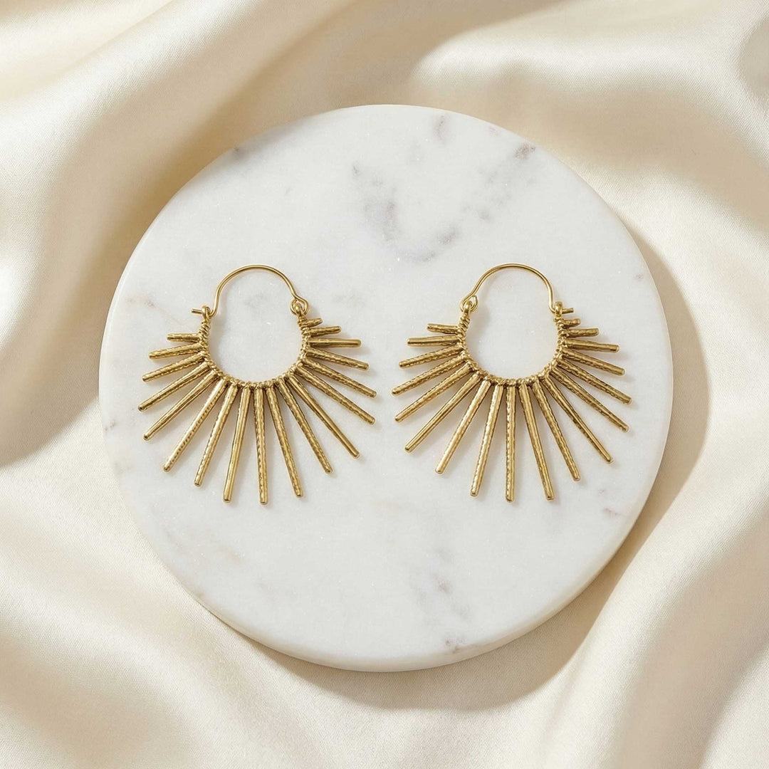 Sunray Hoop 18k Gold Plated Earrings
