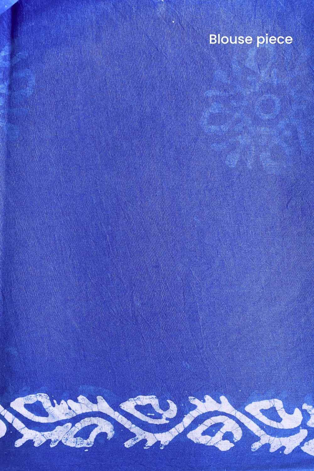 Cool Blue - Batik Pure Mulmul Cotton Saree