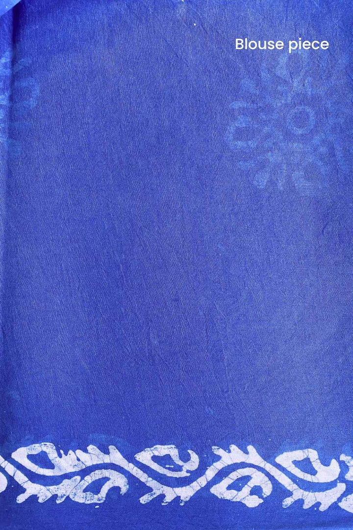 Cool Blue - Batik Pure Mulmul Cotton Saree