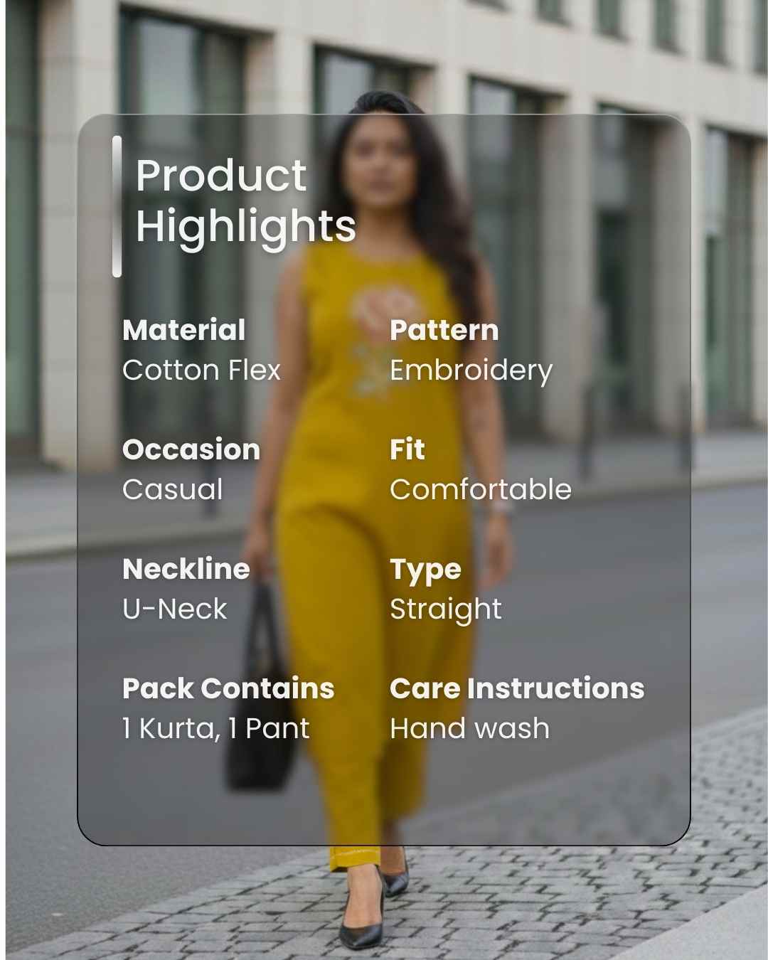 Gul Cotton Pant and Kurta Set with Floral Embroidery