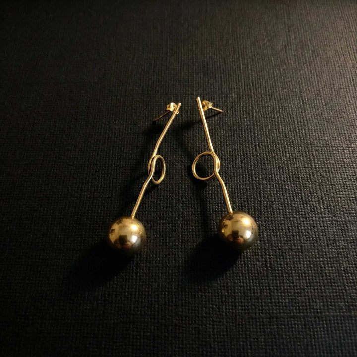 Ball Drop 18k Gold Plated Earrings