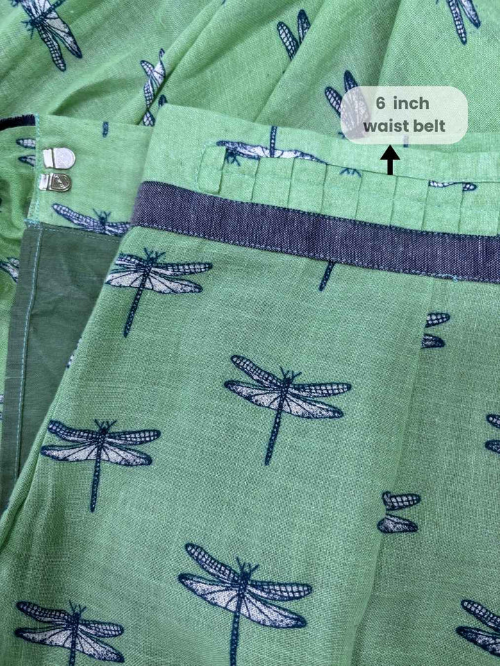 Dragonflies & Wind Handwoven Mul Cotton Pre-stitched Ready to Wear Saree with Pocket