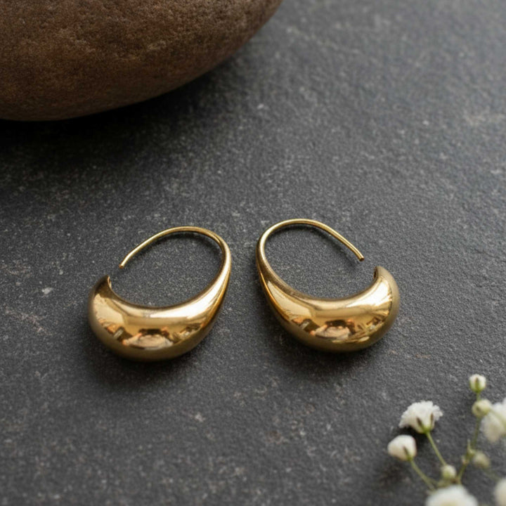 Bold Curve 24k Gold Plated Earrings