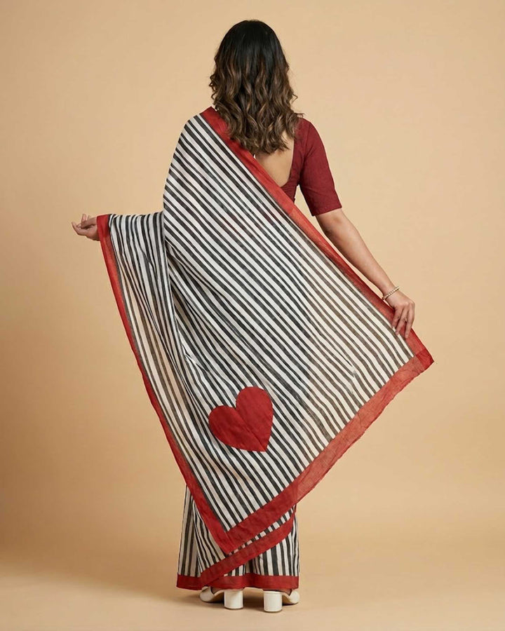 City Love Hand Block Print Mul Mul Cotton Saree