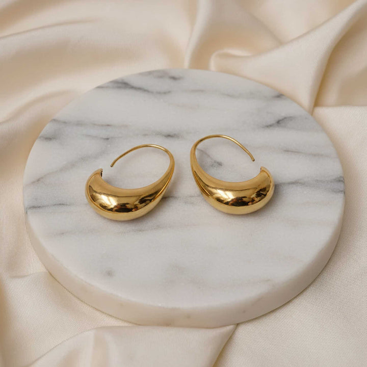 Bold Curve 24k Gold Plated Earrings