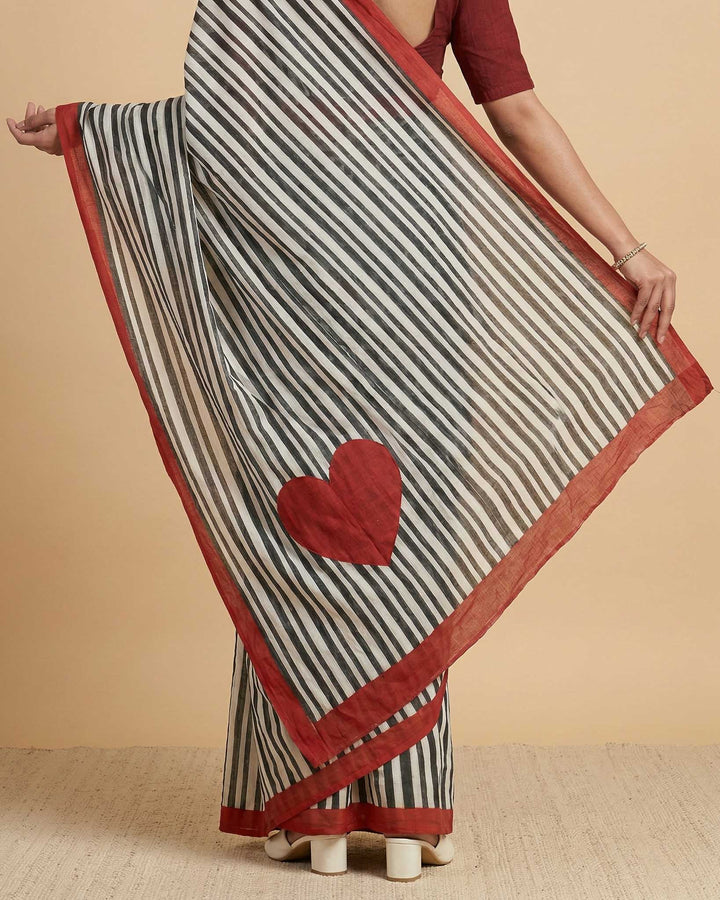 City Love Hand Block Print Mul Mul Cotton Saree