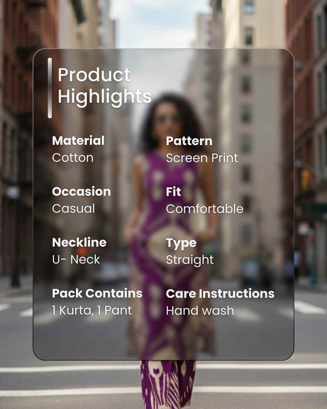 Avni Purple Cotton Pant and Kurta Set