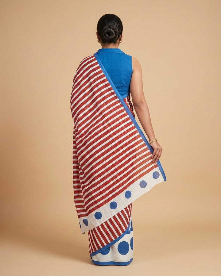 Daily Hustle Hand Block Print Mul Mul Cotton Saree