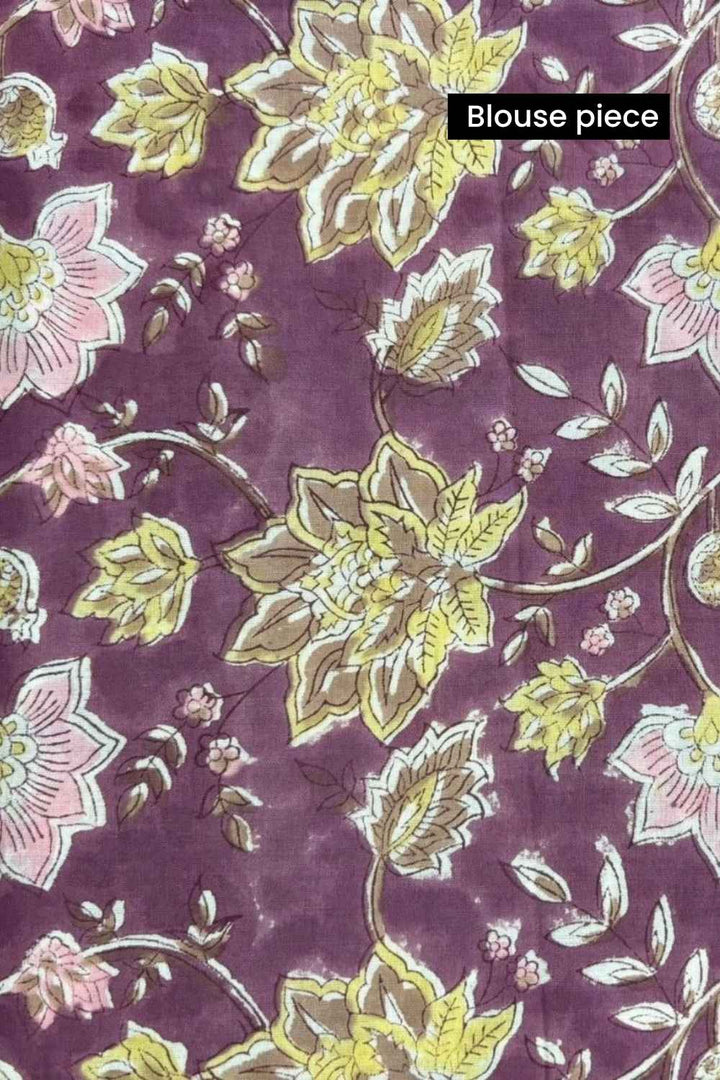 Mulberry Ombre Organza Saree with Printed Blouse Fabric
