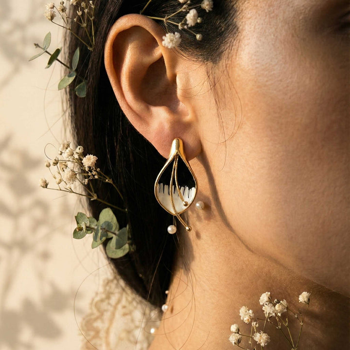 Petal Stud 18k Gold Plated Earrings