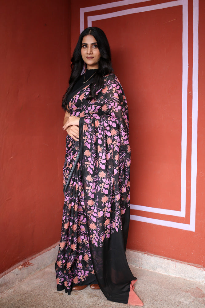 A Sunday Romance Printed Mulmul Cotton Saree