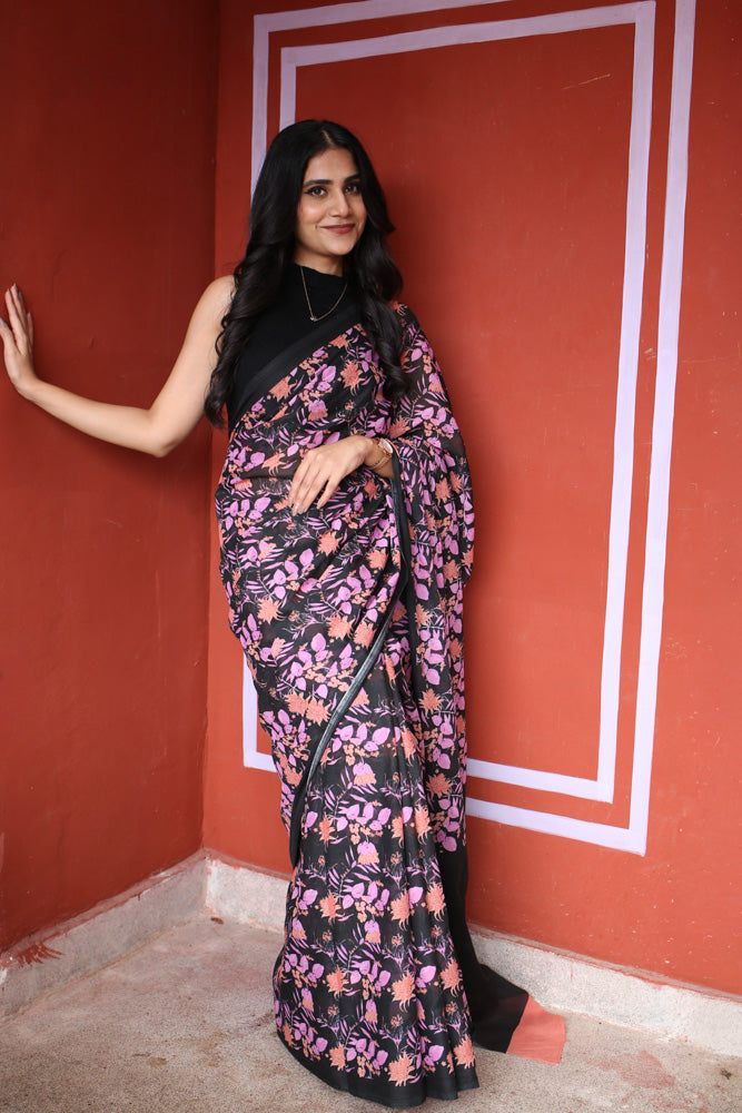 A Sunday Romance Printed Mulmul Cotton Saree