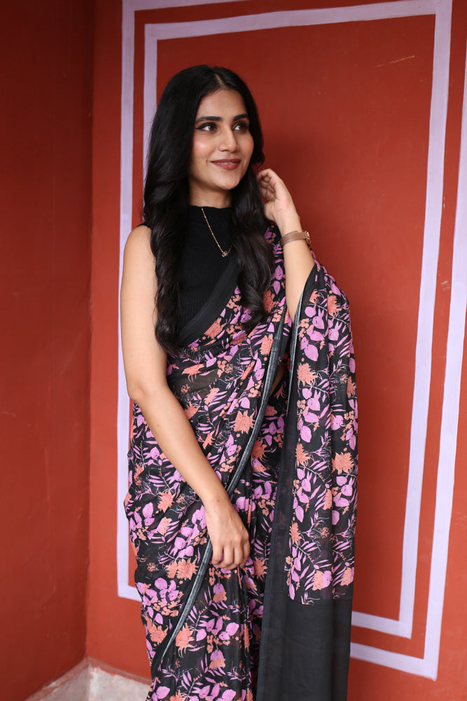 A Sunday Romance Printed Mulmul Cotton Saree