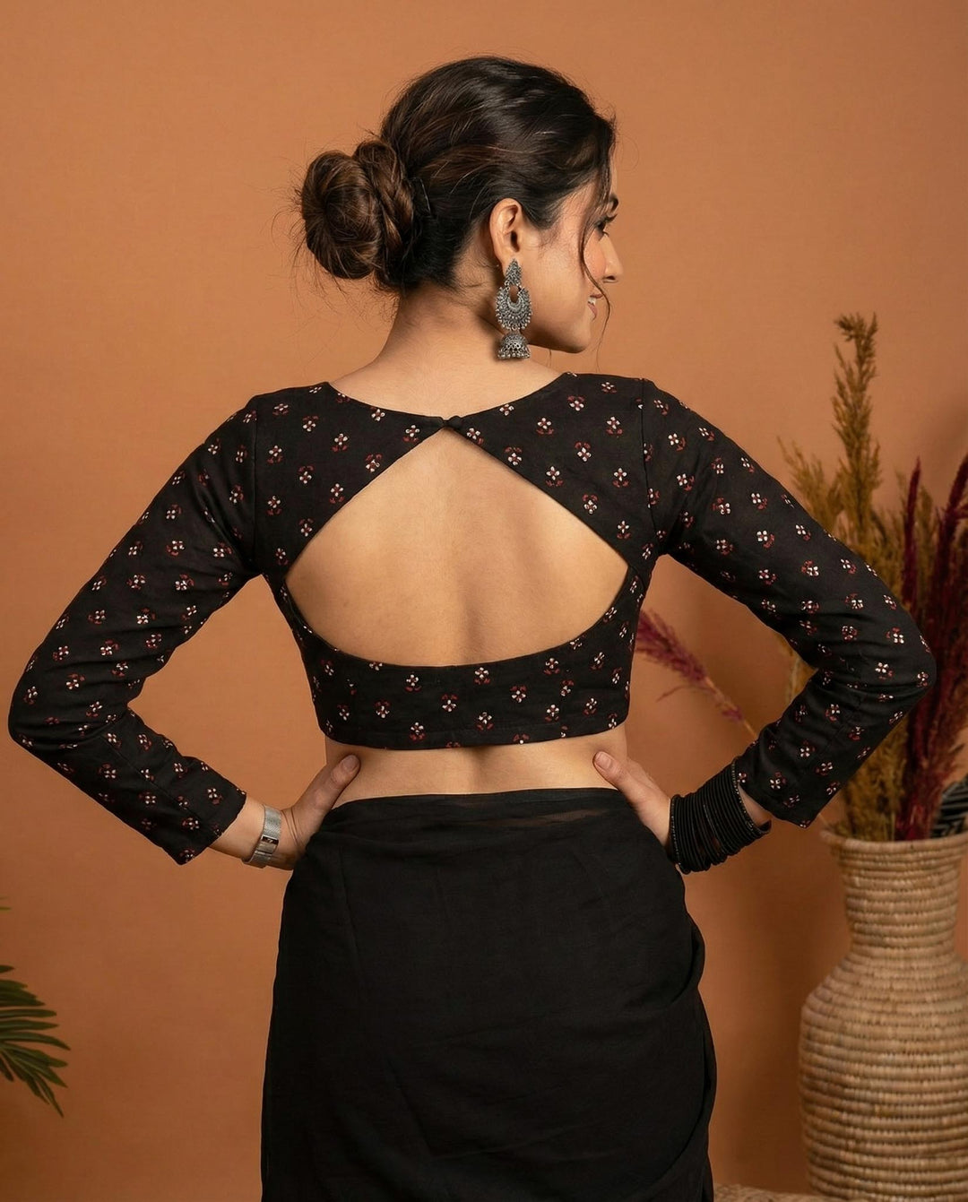 All Day Comfort Black Cotton Full Sleeve Blouse