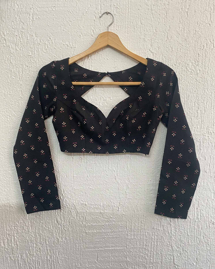 All Day Comfort Black Cotton Full Sleeve Blouse