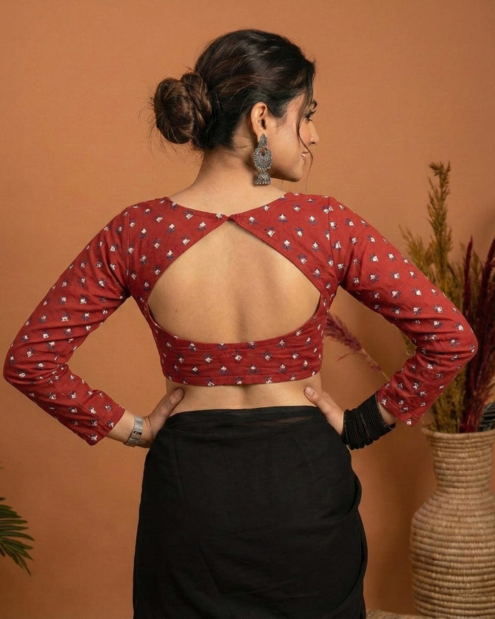 All Day Comfort Black Cotton Full Sleeve Blouse