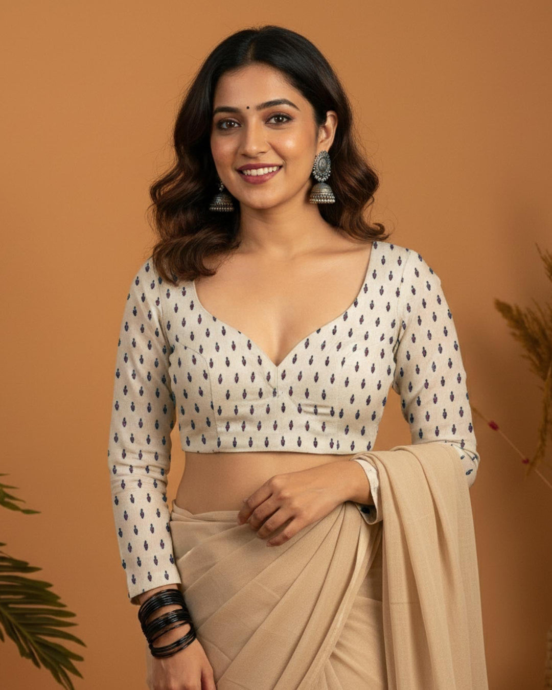 All Day Comfort Black Cotton Full Sleeve Blouse