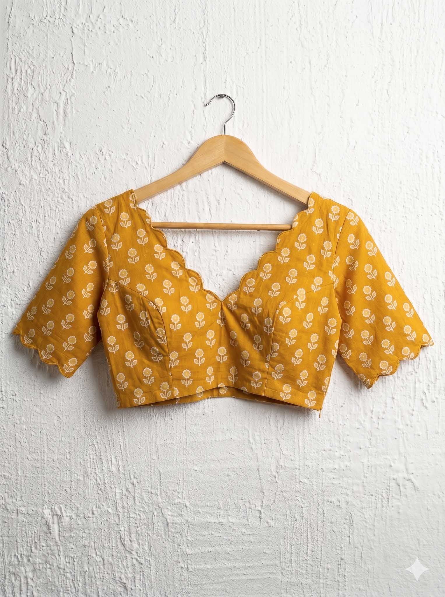 Almost Friday Red Cotton V neck Scallop Blouse – Moora