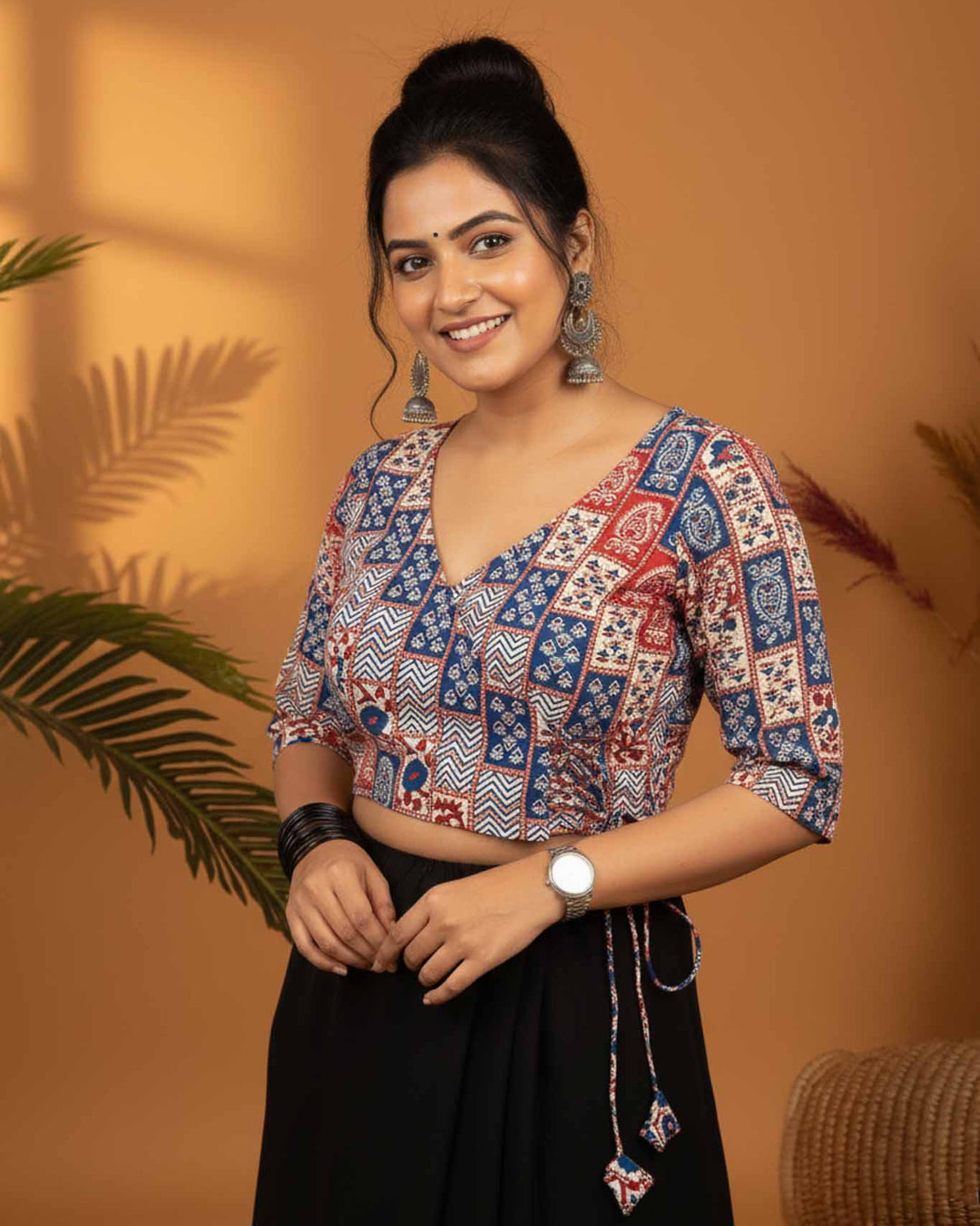 Indie Fusion Cotton Angrakha Style Blouse