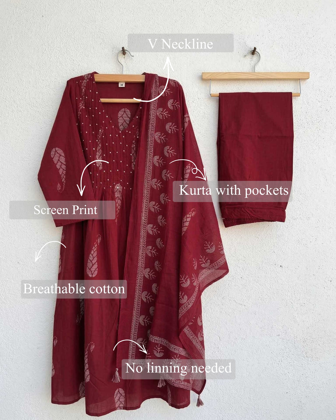 Anika Printed Cotton Dupatta, Pant and Kurta Set