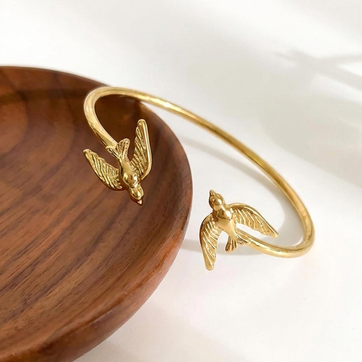 Flying Bird Open 18k Gold Plated Bracelet