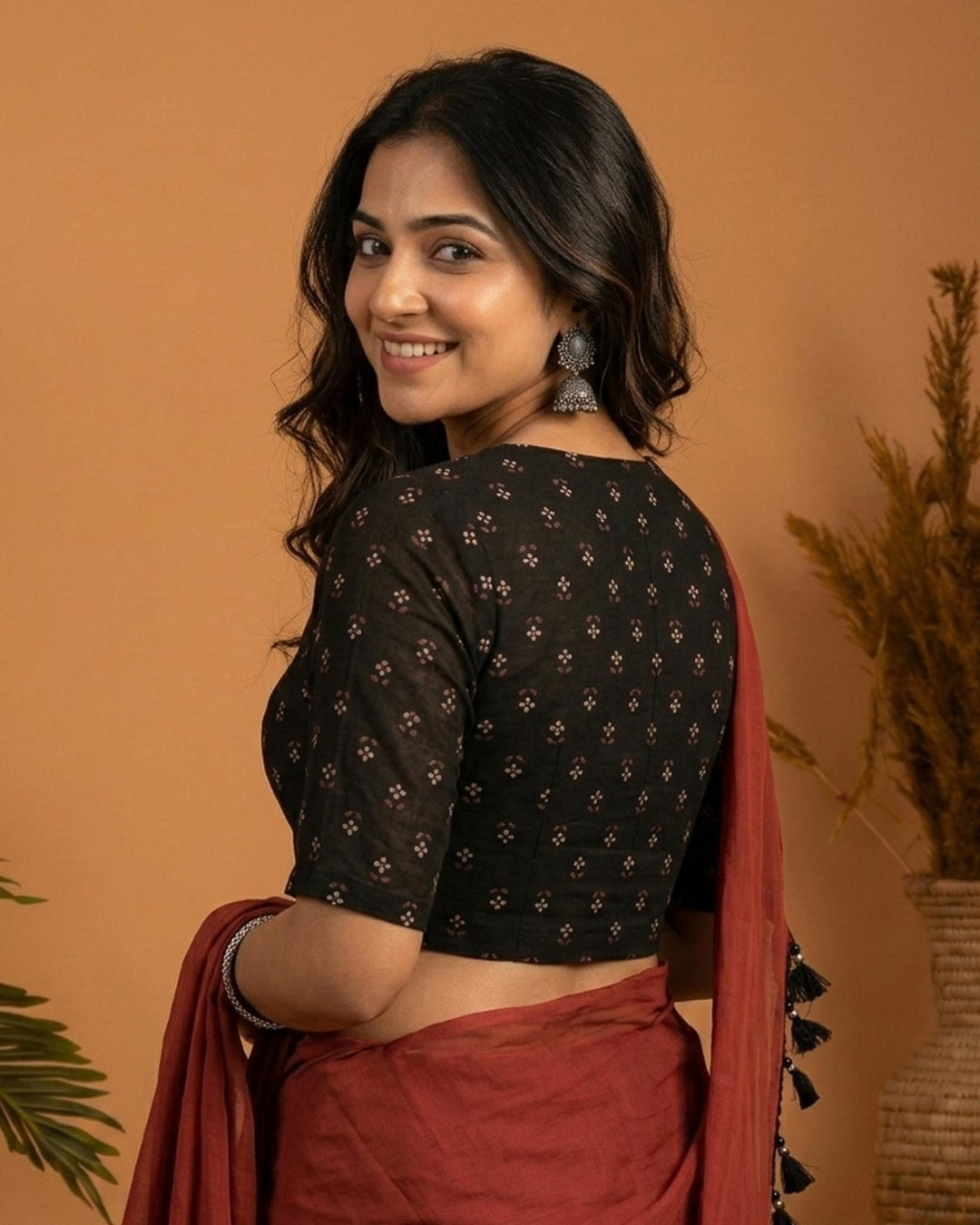 Timeless Black Cotton Blouse with Peter Pan Collar