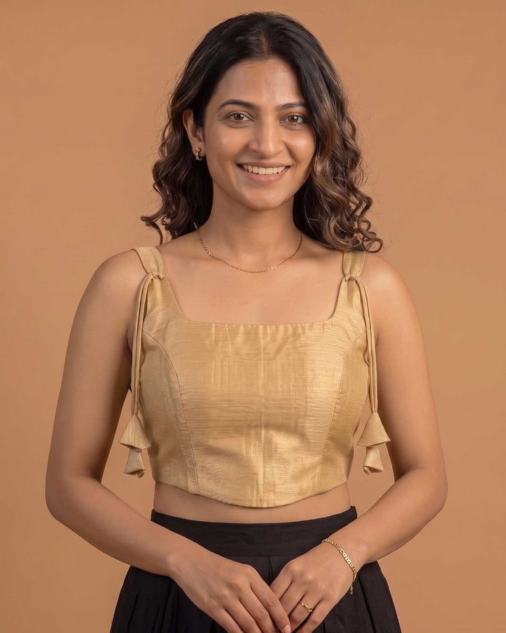 Happy Days Tissue Corset Blouse in Gold
