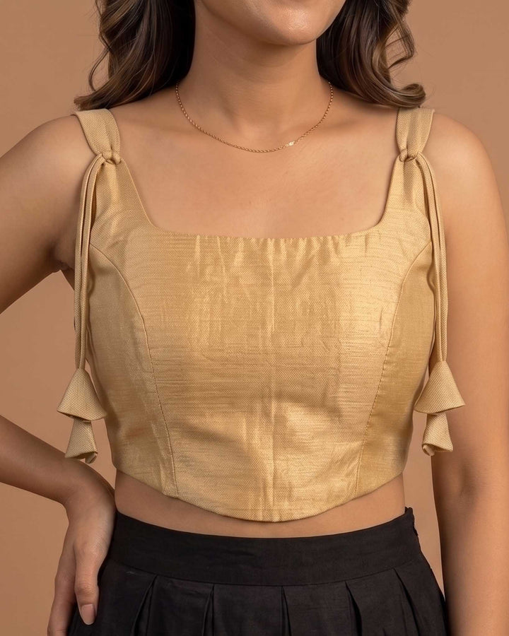 Happy Days Tissue Corset Blouse in Gold