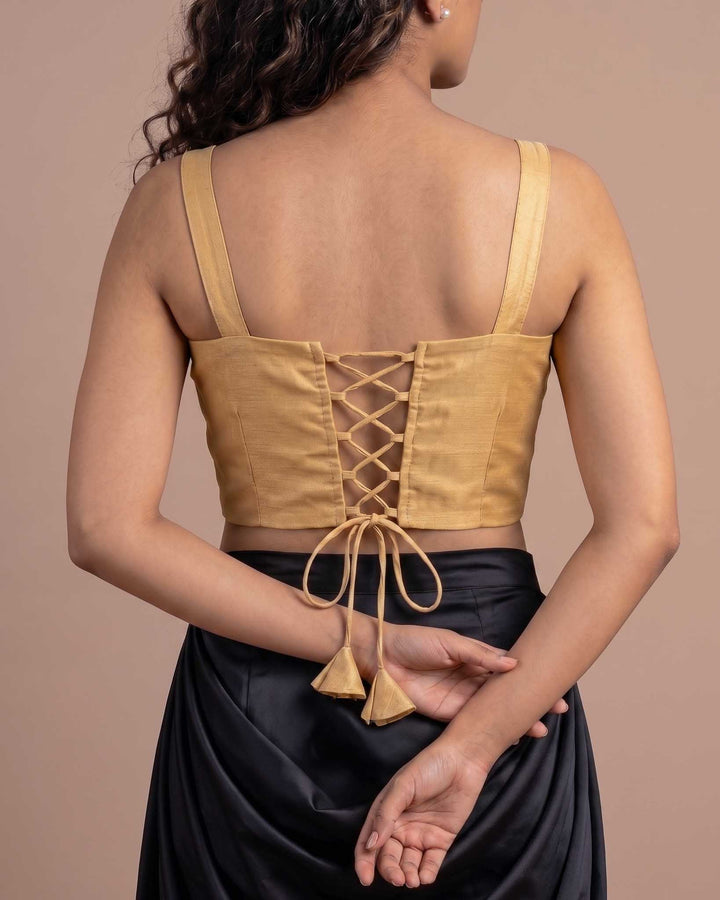 Happy Days Tissue Corset Blouse in Gold