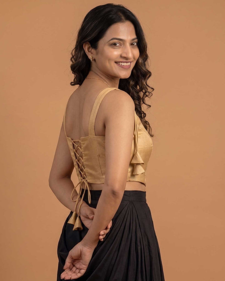 Happy Days Tissue Corset Blouse in Gold