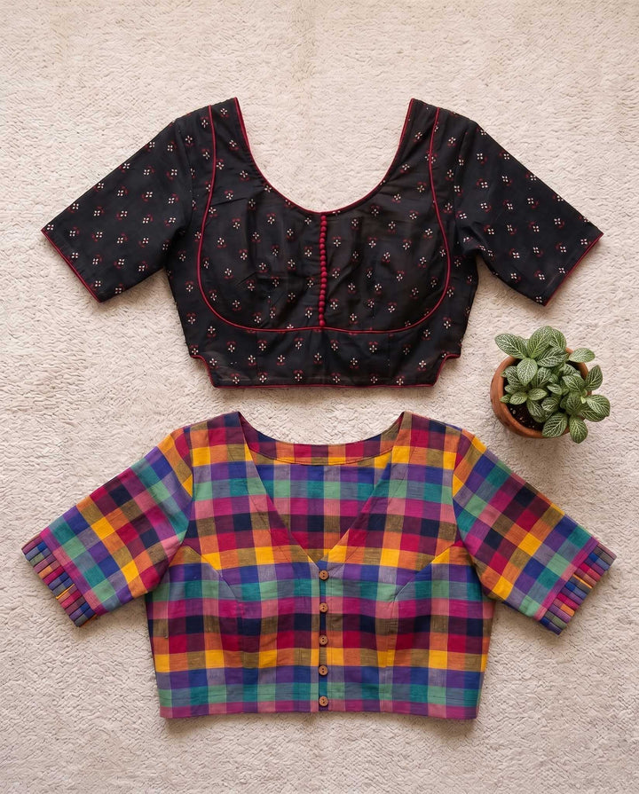 Color & Classic Edit- Cotton Blouse Combo (Pack of 2)