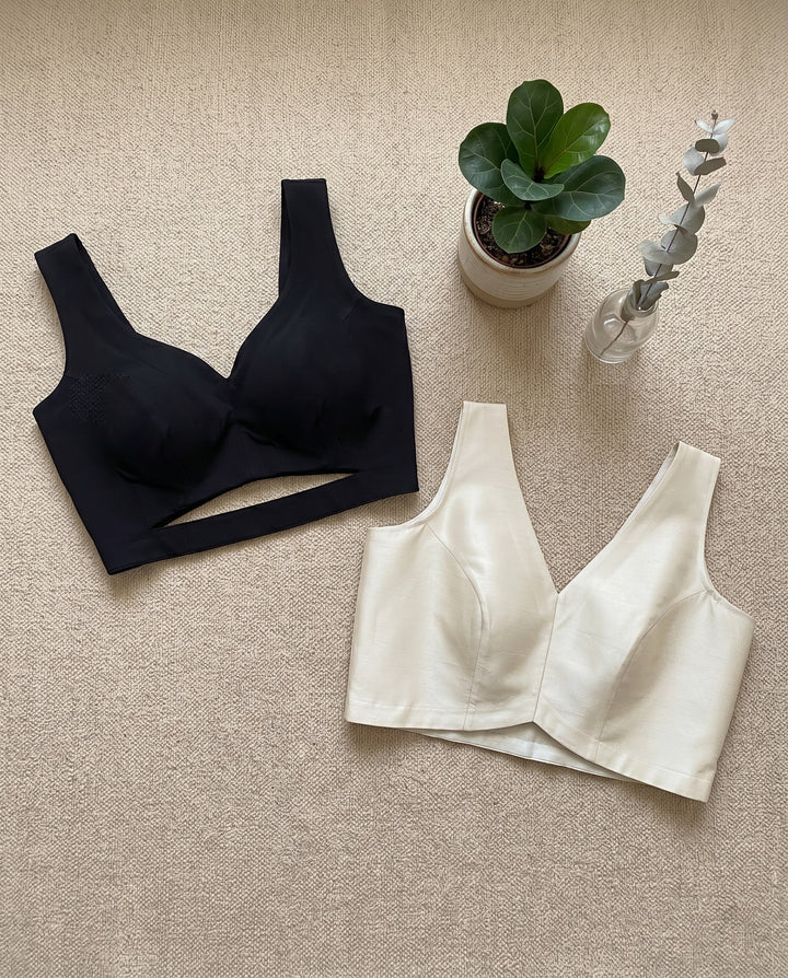 Quiet Glam Duo - Satin & Tissue Blouse Combo (Pack of 2)