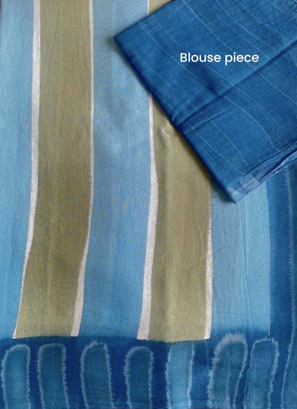 Coastal Lines Hand Dyed Mulmul Cotton Saree