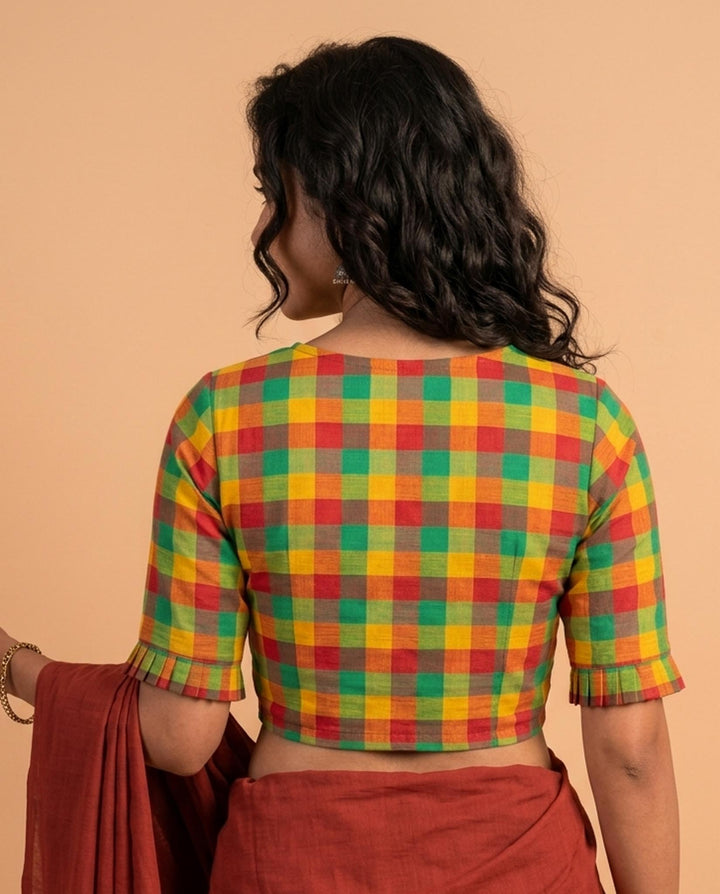9AM button down blouse with elbow sleeve - Multicolor 3