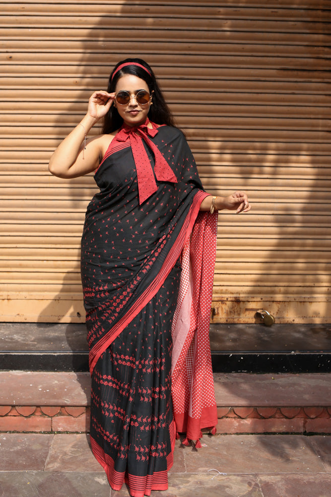 Disco Diva Printed Mulmul Cotton Saree
