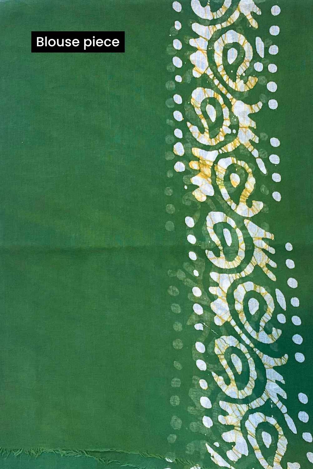 Forest foliage - Dark Green Batik Pure Mulmul Cotton Saree