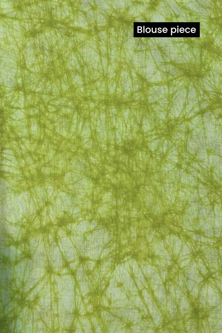Lime Fizz - Green Batik Pure Mulmul Cotton Saree
