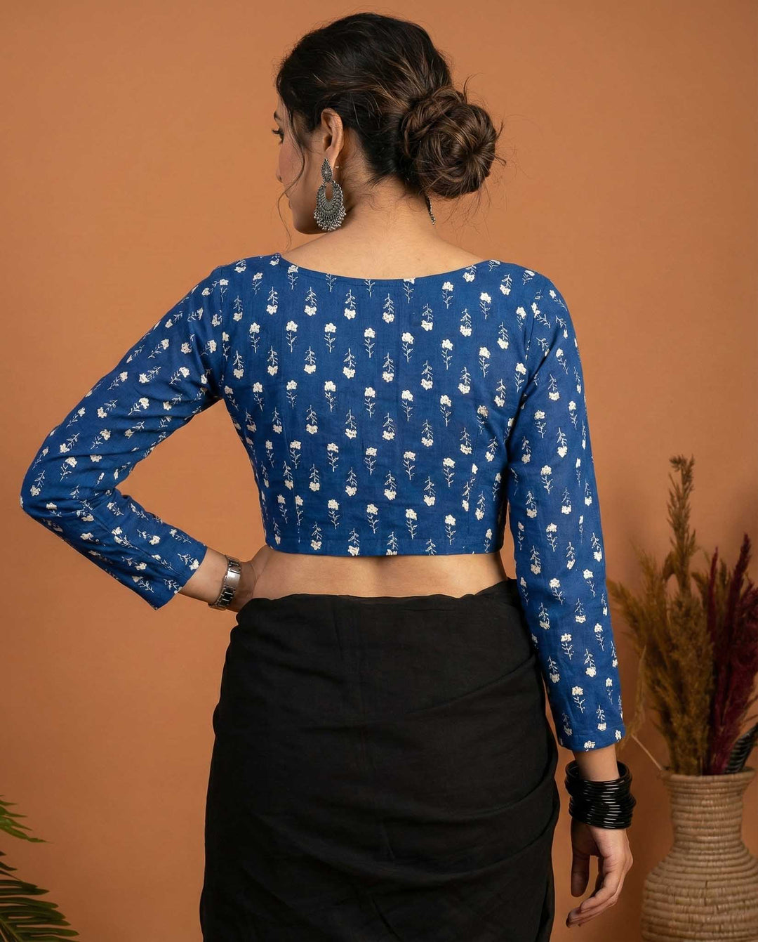 Everyday Classic Blue Cotton Full Sleeve Blouse