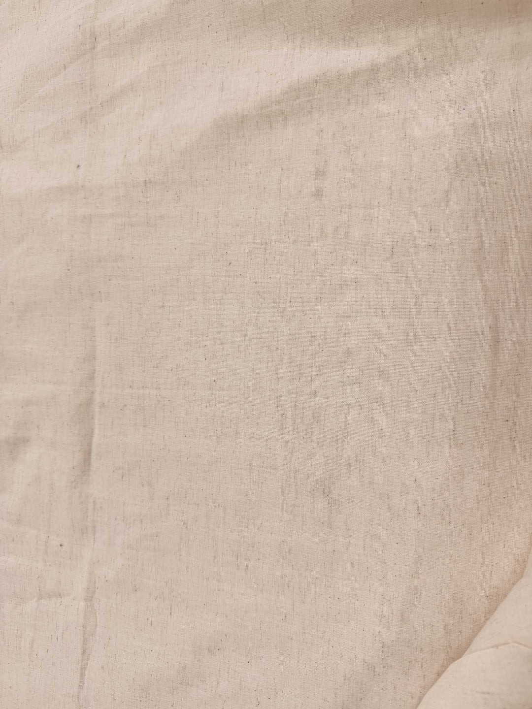 Subtle days V-neck Blouse with Puff Sleeves - Solid Off White Flex Cotton