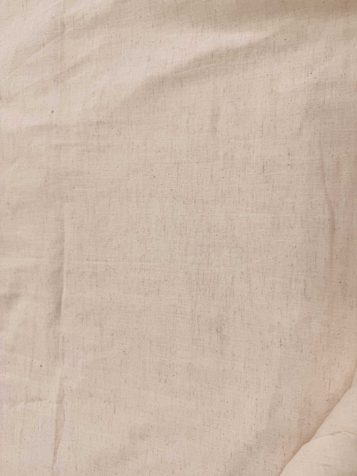 Subtle days V-neck Blouse with Puff Sleeves - Solid Off White Flex Cotton