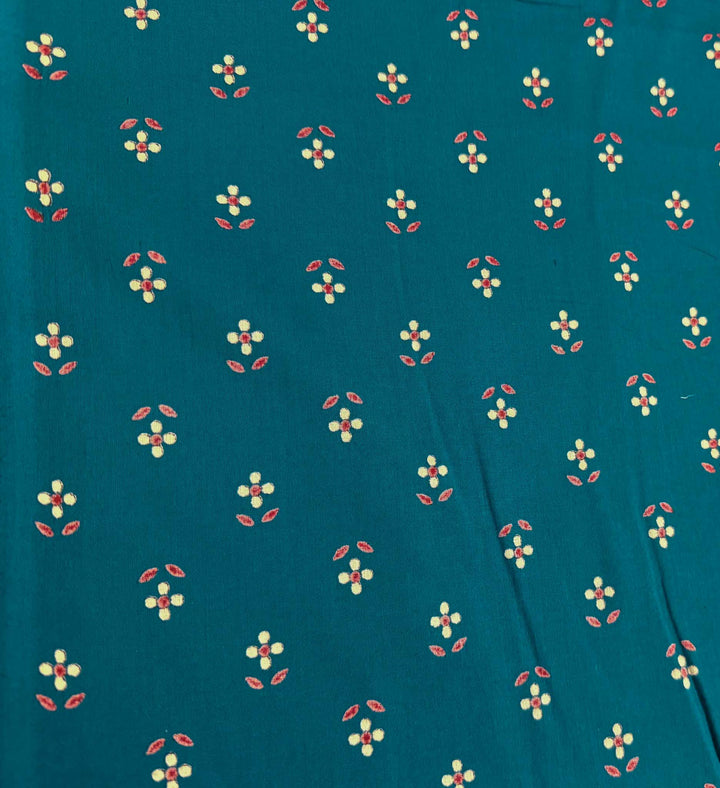 Rekha Cotton Blouse Blue with contrast piping