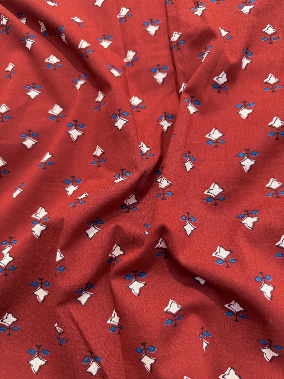 Red Beauty Cotton Full Sleeve Blouse