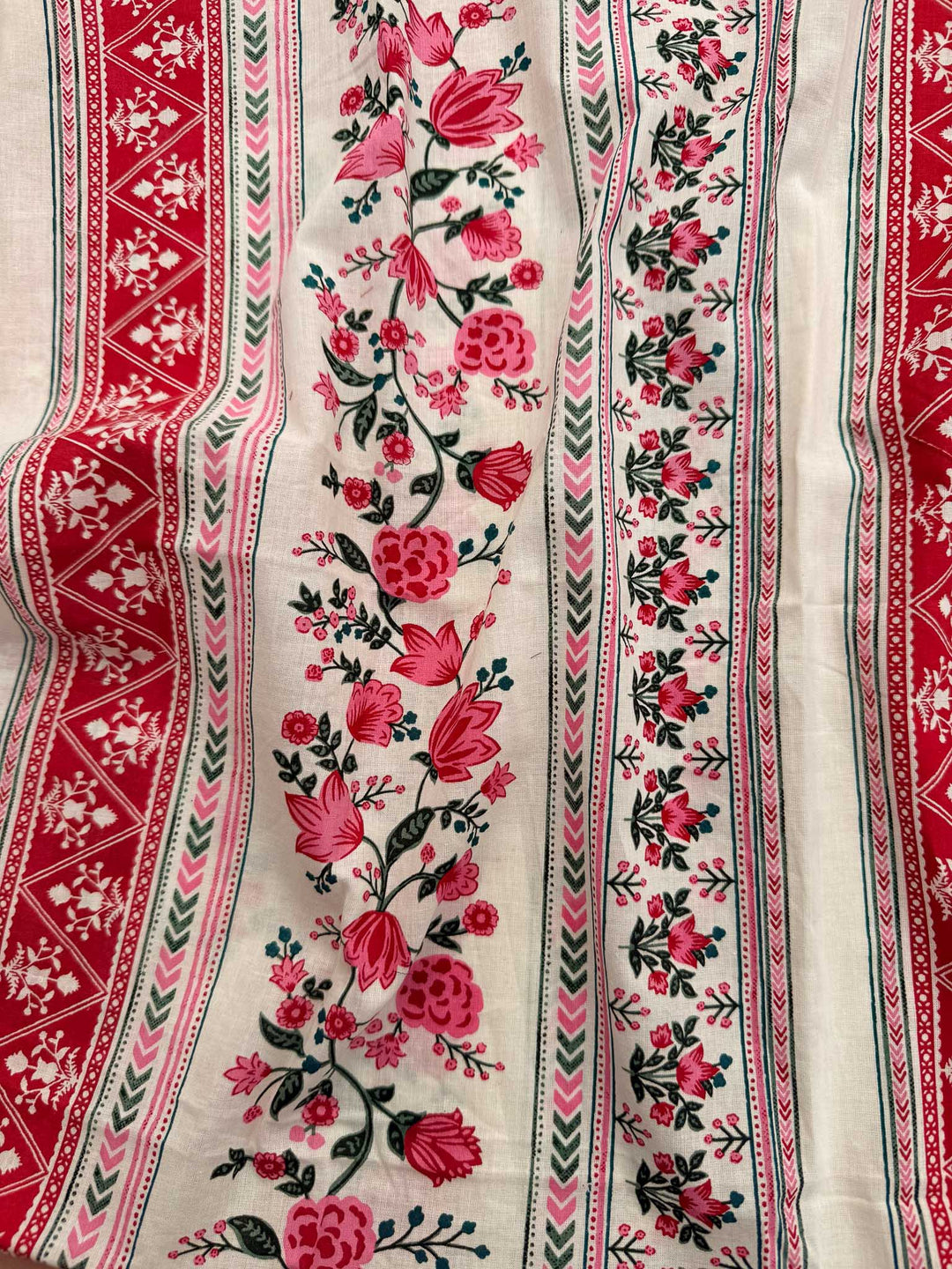 Mridula Floral Cotton Angrakha Style Blouse with Side Buttons