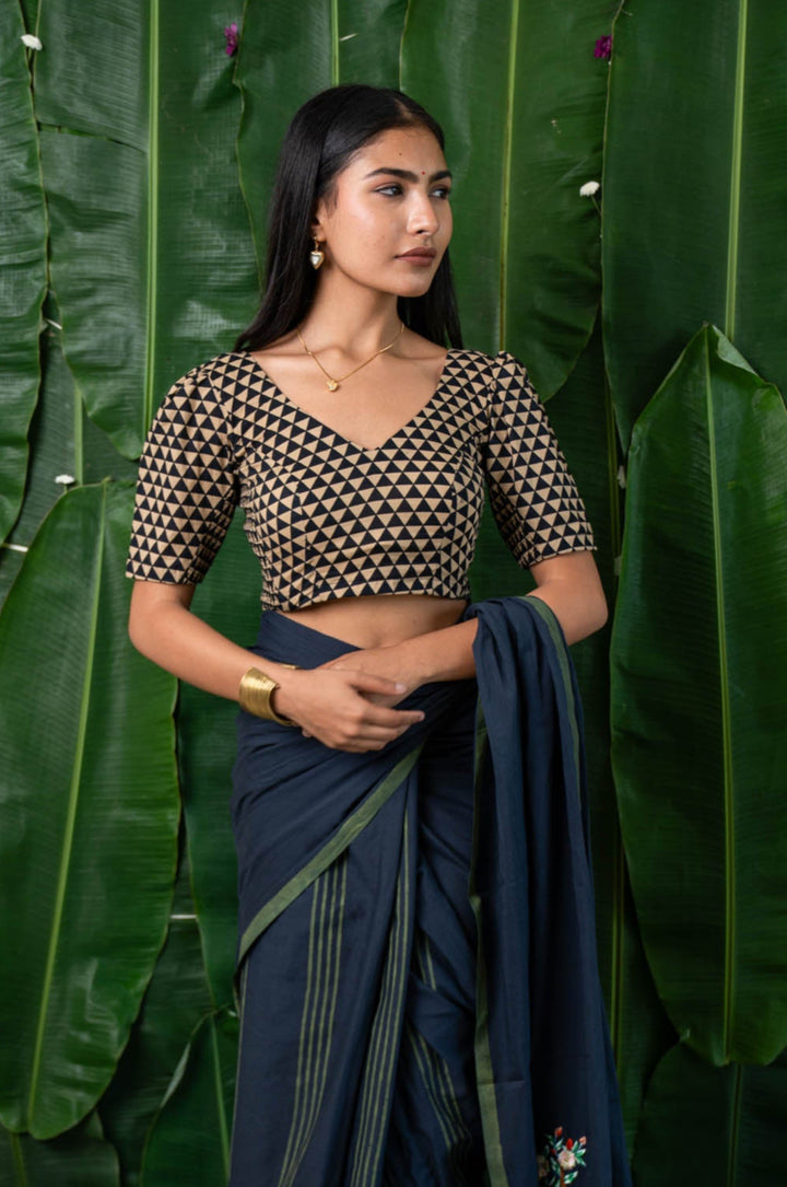 Samira - CurveFit Stretchable Cotton Geometric Print Blouse