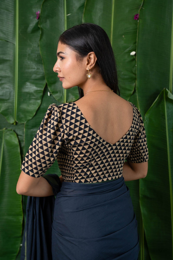Samira - CurveFit Stretchable Cotton Geometric Print Blouse