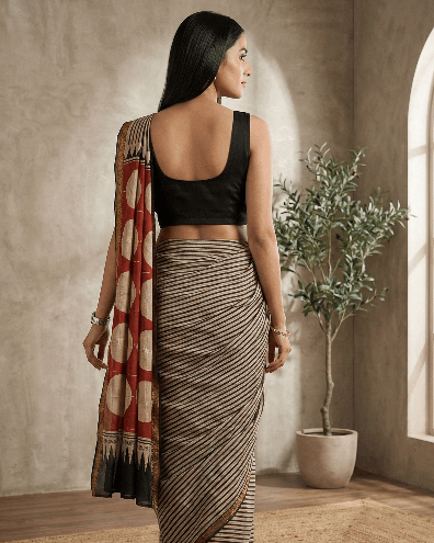 Empress Black Satin Sleeveless Princess-Cut Blouse