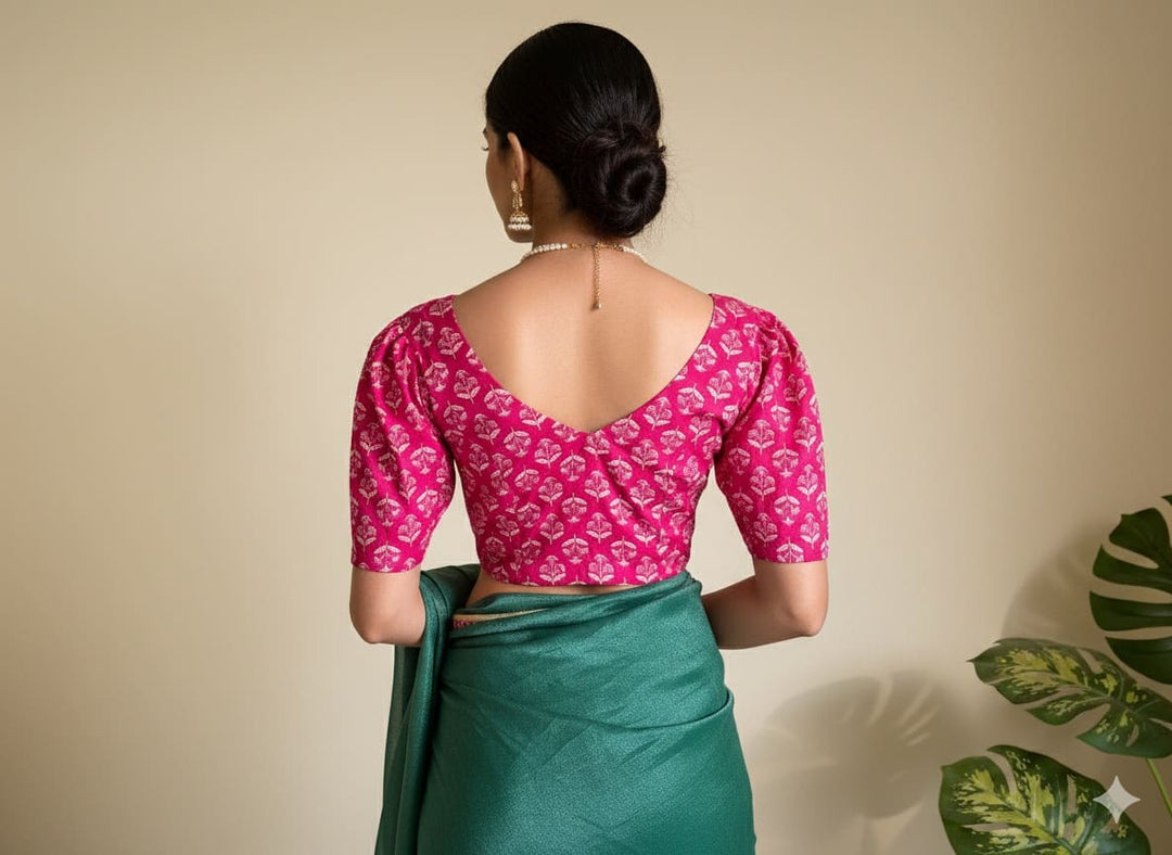 Pritha- CurveFit Stretchable Cotton Pink Printed Blouse