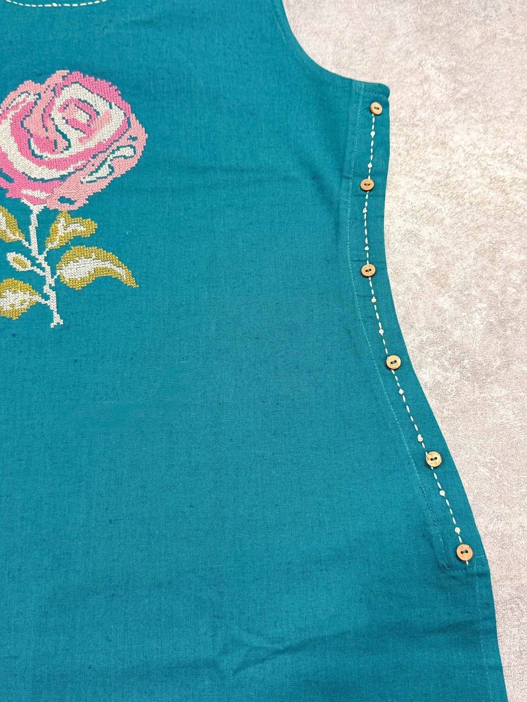 Gul Cotton Pant and Kurta Set with Floral Embroidery