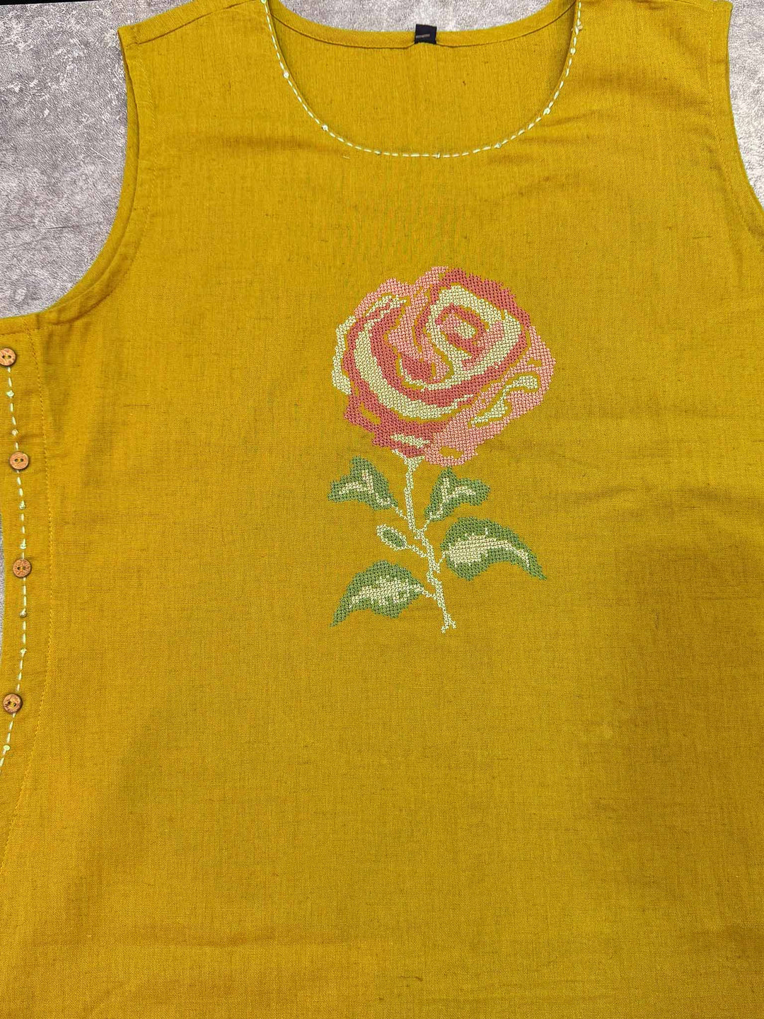 Gul Cotton Pant and Kurta Set with Floral Embroidery