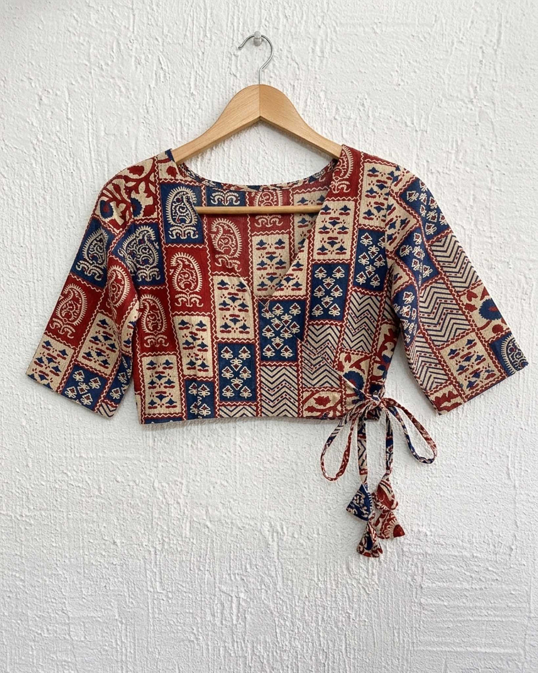 Indie Fusion Cotton Angrakha Style Blouse